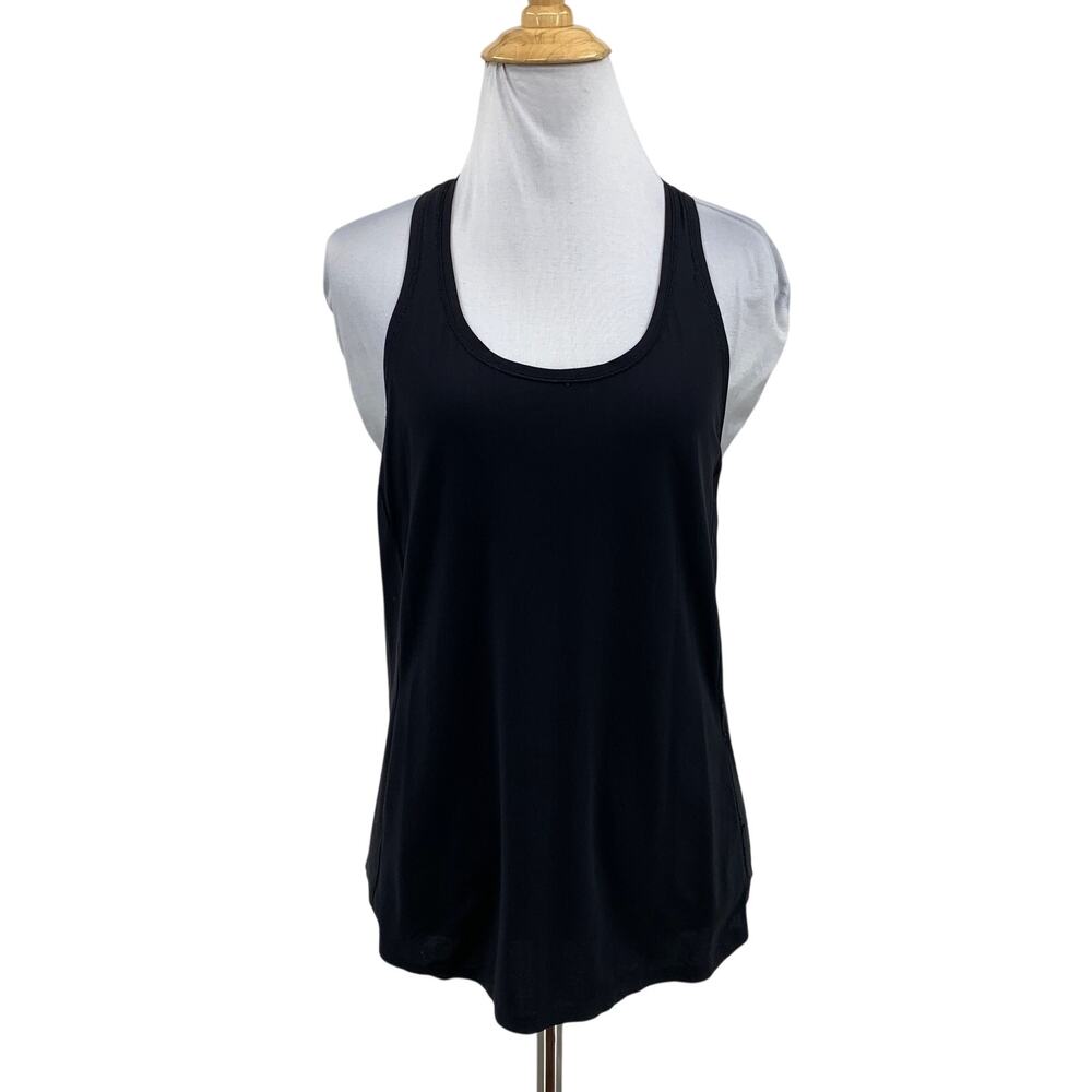 Lululemon Tank Top Womens 4 Black Racerback Curved Hem Scoop Neck Breathable Gym